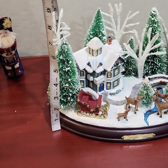 Thomas Kinkade Illuminated Musical Table Topper A Winters Night 1990's - Picture 11 of 11